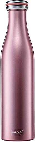 Lurch 240925 Isolierflasche / Thermoflasche für heiße und kalte Getränke aus Doppelwandigem Edelstahl 0,75l, rosegold