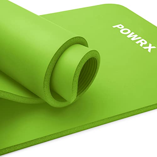 POWRX Gymnastikmatte Premium inkl. Trageband + Tasche + Übungsposter GRATIS I Hautfreundliche Fitnessmatte Phthalatfrei 190 x 60, 80 oder 100 x 1.5 cm I versch. Farben Yogamatte (Grün, 190 x 100 x 1.5 cm)