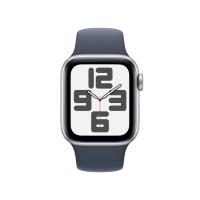 Apple Watch SE (GPS) 44mm Aluminiumgehäuse silber, Sportband sturmblau (Größe...
