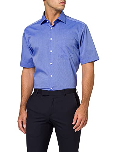 Seidensticker Herren Business und Freizeit Hemd Modern Fit, Blau (Mittelblau 14), XXX-Large (Herstellergröße: 47)