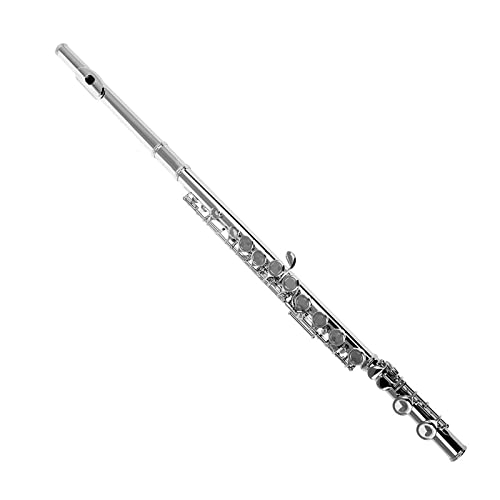 PECY 16-Loch-C-Key-Flöte Für Anfänger, Um Messingflöte Mit Geschlossenem Loch Zu Spielen Querflöten (Color : Silver)