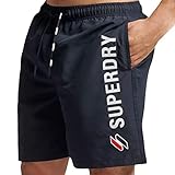 Superdry Mens Code APPLQUE 19INCH W2-Swim Shorts, Deep Navy, Small