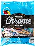 100 Modellierballons 260Q, Qualatex, Chrome bunt Sortiert