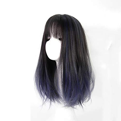 Perücke Frauen-Medium Langhaarperücke natürliche Gefälle Interne Knopf Frisur 45cm Wig