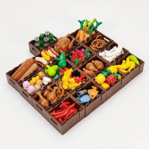 12che DIY Spielzeug Ausstellungsstand Vitrine mit Essen für Lego Minifig