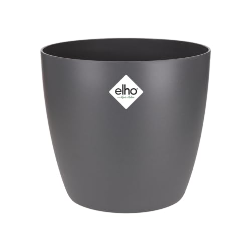 Elho Brussels Rund 30 - Blumentopf für Innen - Ø 29.5 x H 27.1 cm - Schwarz/Anthrazit