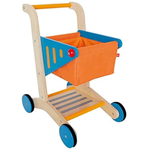 Hape E3123 Shopping Cart/FSC E3123-Einkaufswagen, Kaufläden Zubehör, Natural. orange