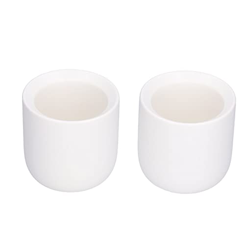 2Pcs Bevel Keramik Kaffeetasse 100ml Verdickte Handgemachte Kaffeetasse für Home Office Restaurant(Weiß)
