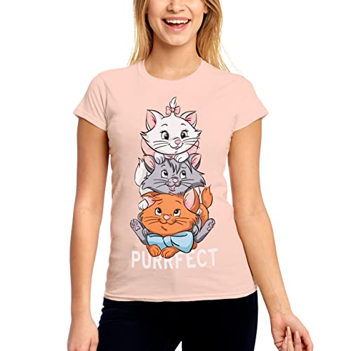 Elbenwald Purrfect Motiv T-Shirts für Fans von Aristocats für Damen Baumwolle rosa - XL