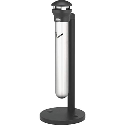 Rubbermaid Infinity Stand Alone Smoking Receptacle - Stainless Steel/Black