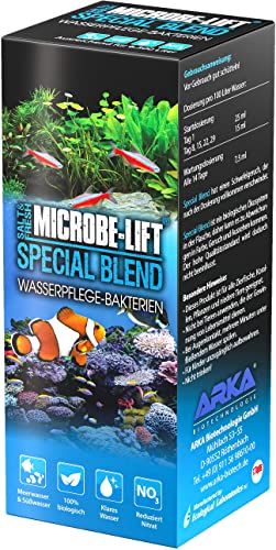 MICROBE-LIFT® - Special Blend | Biologischer Wasseraufbereiter für jedes Meerwasser und Süßwasser Aquarium | Hochaktive lebende Bakterien | Nitratentferner | Baut Abfallstoffe ab | 100 % biologisch | Inhalt: 473 ml