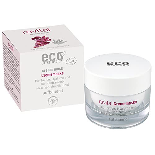 ECO revital Crememaske 50 ml mit Bio Traubenkernextrakt, Hyaluron und Bio Hanfsamenöl - Cosmos Organic