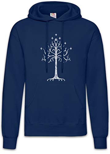 Urban Backwoods White Tree Hoodie Kapuzenpullover Sweatshirt Blau Größe M