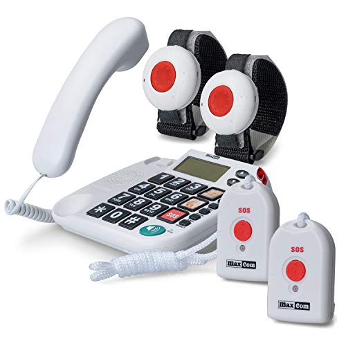 Maxcom Telefone-Varianten-Parent (mit 2 Armband- u. 2 Umhängesendern)
