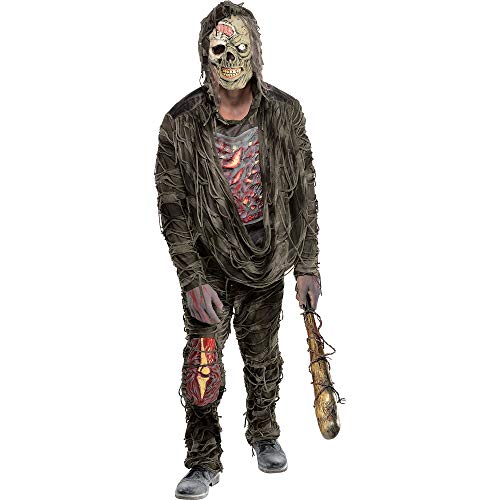 Amscan 847748-55 - Kostüm Gruseliger Zombie, Langarmshirt mit Kapuze, Hose, Gesichtsmaske, Monster, Mottoparty, Karneval, Halloween