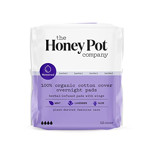 The Honey Pot Herbal Overnight Pads, 12 Count