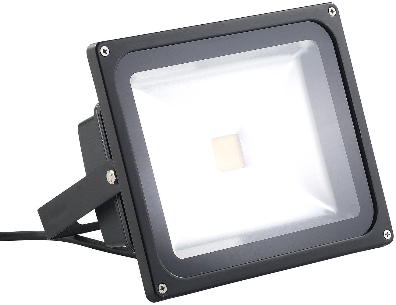 Luminea LED Werkstattstrahler: LED-Fluter 30 W, schwarz, IP65, tageslichtweiß (LED Strahler Hofbeleuchtung, LED Strahler Werkstat, Tageslichtlampe)