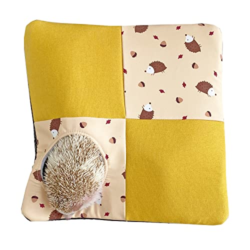 Ymid Select Fleece Kuschelsack Schlafsack Beutel Versteck Interaktive Spielmatte für Igel Hamster Ratte Frettchen Eichhörnchen Kleintier Bett (Beige)