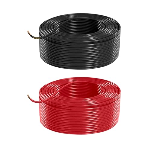 Fahrzeugleitung Anhängerkabel Rund Kabel Set rot und schwarz als Ring FLRY B 0,75 1,0 1,5 2,5 mm² 1-adrig 6-24 Volt KFZ Auto (1,00 mm², 30 Meter)