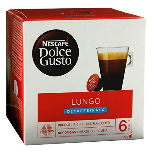 Nescafé Dolce Gusto Caffè Lungo Decaffeinato, Kaffee, Kaffeekapsel, 5er Pack, 5 x 16 Kapseln