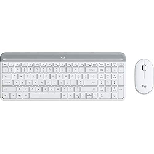 Logitech Slim Wireless Combo MK470 - Tastatur-und-Maus-Set - Spanisch - Off-White