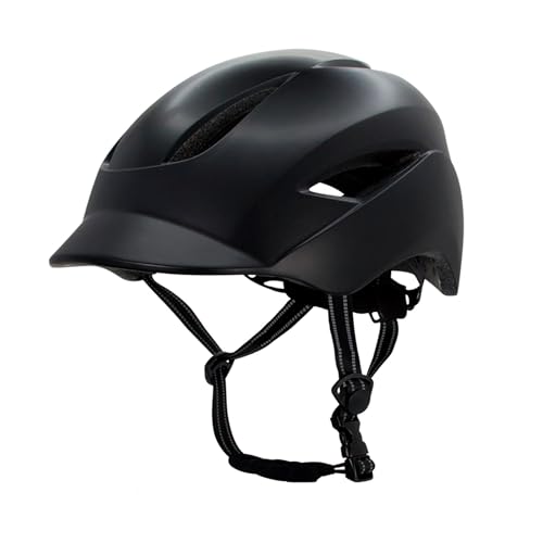 Crazy Safety Aero Fahrradhelm | Helm Kinder für Fahrrad, Skateboard, Inlineskates und BMX-Rad | Fahrradhelm Damen Herren | M 54-58 cm und L 58-61 cm | Fahrradhelm mit Reflexionsgurten (Schwarz, L)