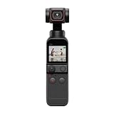 DJI Pocket 2 Creator Combo - 3-Achsen-Gimbal-Stabilisator mit 4K-Kamera, 1/1,7 Zoll CMOS, 64 MP Foto, Gesichtsverfolgung, YouTube, Vlog, tragbare Videokamera für Android und iPhone, Schwarz