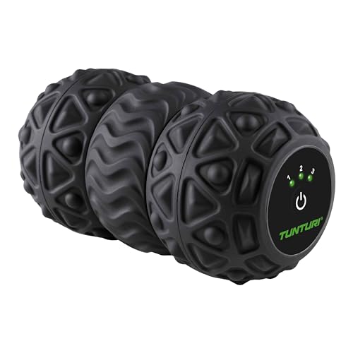 Tunturi Deep Roll Massagerolle mit Vibration - Triggerpunktmassage - vielseitig anwendbar - Vibrierende Sport Massagerolle mit 3 Stufen - Bluetooth