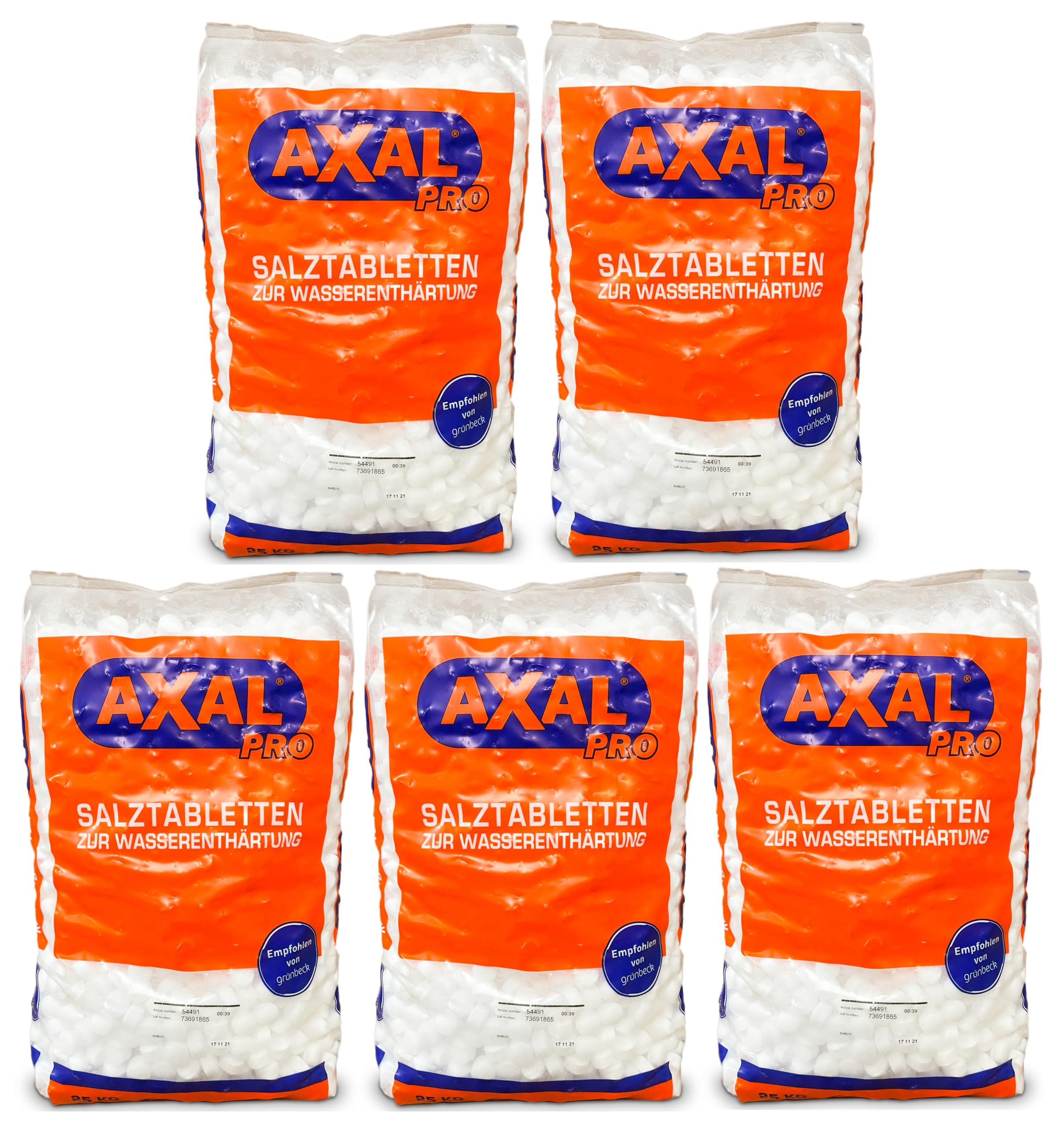 Axal Pro Salztabletten zur Wasserenthärtung 5 x 25 kg