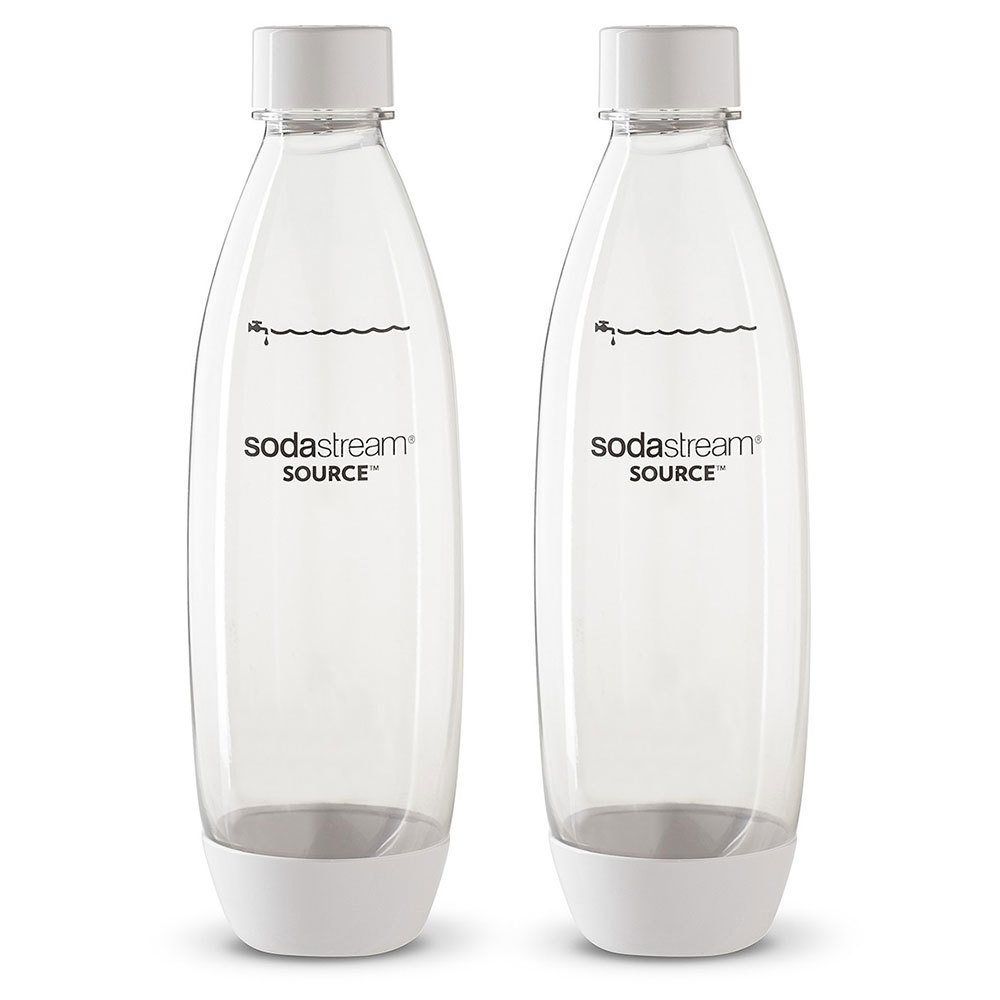 Sodastream 1l Carbonating Bottles - Fit to Source/Genesis deluxe Makers (Twin Pack) (White) by SodaStream