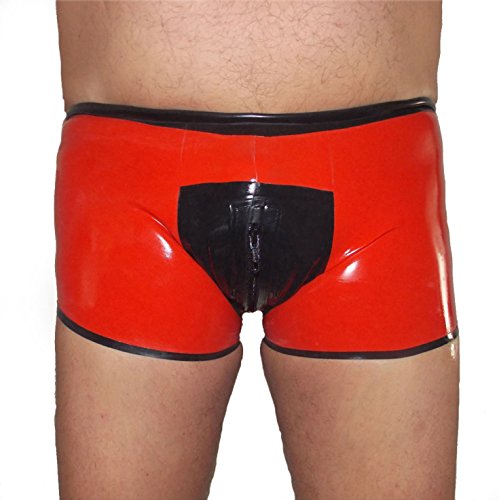 Latex Shorts - Rot mit schwarzem Rand Size : XL Size:XL