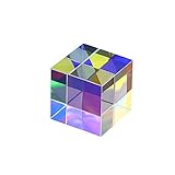 KSUDE Farbprisma, quadratisches Würfelprisma, mehrfarbiges optisches Glasprisma, RGB-Dispersionsprisma für Physik und Dekoration (25 mm)