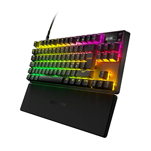 SteelSeries Apex Pro TKL HyperMagnetic Gaming-Tastatur – Die schnellste Tastatur – Anpassbares Ansprechverhalten – OLED-Bildschirm – PBT-Keycaps – USB-C – 2023 Edition – Nordisch Tastatur QWERTY