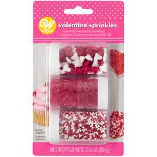 Wilton Valentine Red and White Sprinkles Assorted Set 3.14 oz
