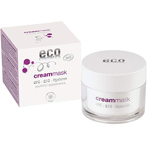 eco cosmetics Bio Crememaske Gesichtsmaske mit OPC, Q10 und Hyaluronsäure, vegane Feuchtigkeistmaske, Naturkosmetik 1x 50ml