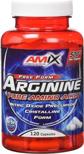 AMIX Arg Arginin - Arginina Sports Supplement, essentielle Aminosäure, die die Muskelwiederherstellung begünstigt, Ermüdung und Müdigkeit verringert, 120 Kapseln