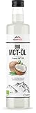 ALPENPOWER BIO MCT Öl (C8 & C10) in 500ml Glasflasche | aus 100% Bio-Kokosöl geschmacksneutral | für Bulletproof-Coffee und ketogene Ernährung | Vegan und Low Carb