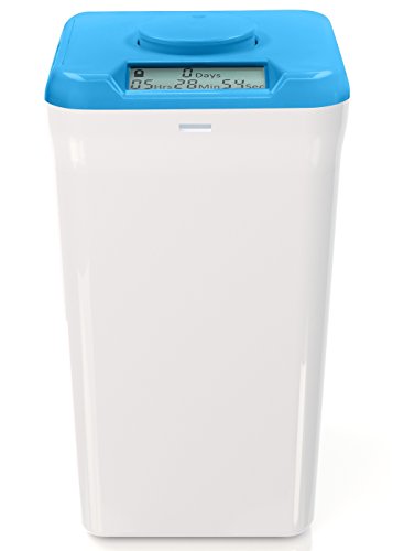 Kitchen Safe mit Zeitschloss-Container (XL), Zeitschloss-Box für Handys, Snacks und andere unerwünschte Versuchungen (blauer Deckel + 26.4cm weißer Behälter)