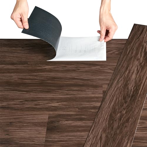 neu.holz Bodenbelag Selbstklebend 5,85 m² 'Smoked Oak' Vinyl Laminat 42 rutschfeste Dekor-Dielen für Fußbodenheizung