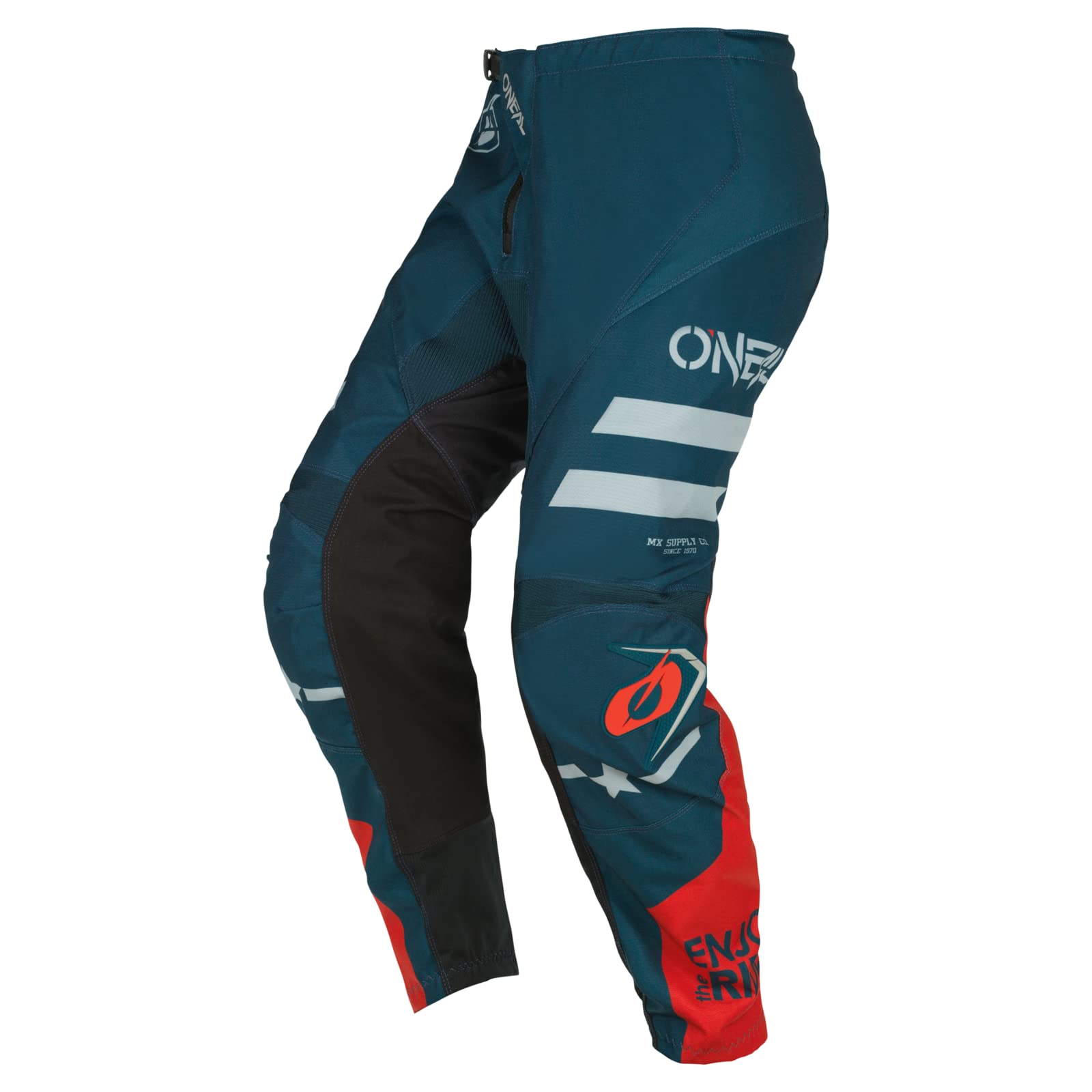O'NEAL | Motocross-Hose | Enduro MX | Maximale Bewegungsfreiheit, Leichtes, Atmungsaktives und langlebiges Design | Pants Element Squadron V.22 | Erwachsene | Petrol Grau | Größe 36/52