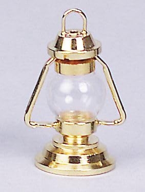 FADEDA Petroleumlampe in Messing goldfarben, LxBxH in mm: 10x10x35. Für Krippen, Miniatur-, Hobby- und Modellbau, Puppenhauszubehör u. Modelleisenbahn.