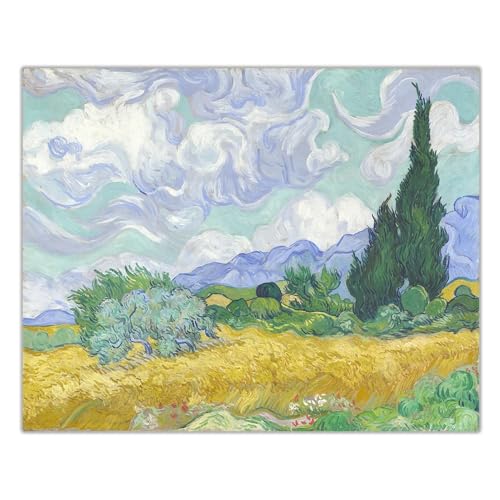 XIAOMENGT Van Gogh-Poster „EIN Weizenfeld“ Leinwandgemälde, Moderne Wandkunst, Van-Gogh-Drucke, für Wohnzimmer, Heimdekoration, Wandbild, 60 x 80 cm, ohne Rahmen