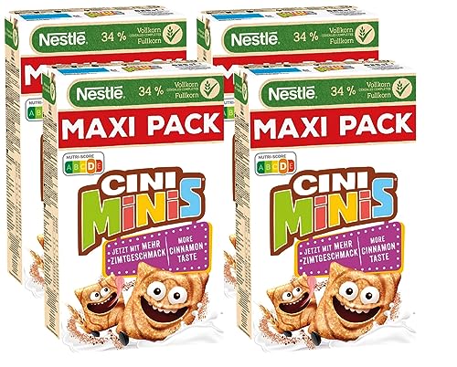 Nestlé CINI MINIS, 37% vitales Vollkorn, Mit Vitaminen, Calcium und Eisen, 4er Maxi Pack (4 x 625g)