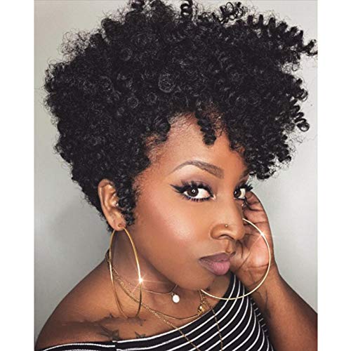 Kurzes Lockiges Haar Afrikanische Perücke Versaute Gerade Perücke Für Schwarze Frauen Schwarz