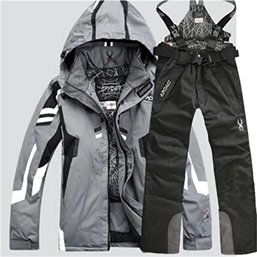 Herren Skibekleidung Anzug Warme Skibekleidung Jacke Und Hose Winddichte Wasserdichte Jacke Ski Snowboardhose Outdoor Warme Kleidung,C,XL