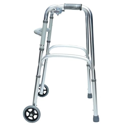 Rolling Walker für Senioren, Gehhilfe für Behinderte, Rehabilitationstrainingsgerät, zusammenklappbare Armlehne aus Aluminiumlegierung, einfach zu montieren
