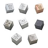 JKGHK Gravur Periodensystem Metallwürfel Element Cube Set 10Mm Density Cubes Metallwürfel Für Sammlungen 8St