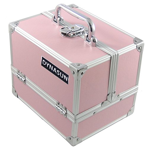 DynaSun BS35 22x17x18cm Pink Designer Beautycase Schminkkoffer Kosmetikkoffer Schmuckfach Beauty Case Reise Box