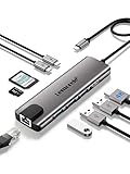 Lemorele USB C Hub -Docking Station 9 in 1 Aluminiumschale mit Gigabit Ethernet, 4K HDMI,100W PD,3 USB-A, USB-C-Daten, SD/TF, Docking Station USB C für MacBook Air/Pro,iPad,Windows,Switch,Chromecast