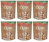 6x Kellogg's Extra Nocciole Caramellate Knusprige Haferflocken mit Karamellisierte Haselnüsse 100% Vollkorn 375g-Packung